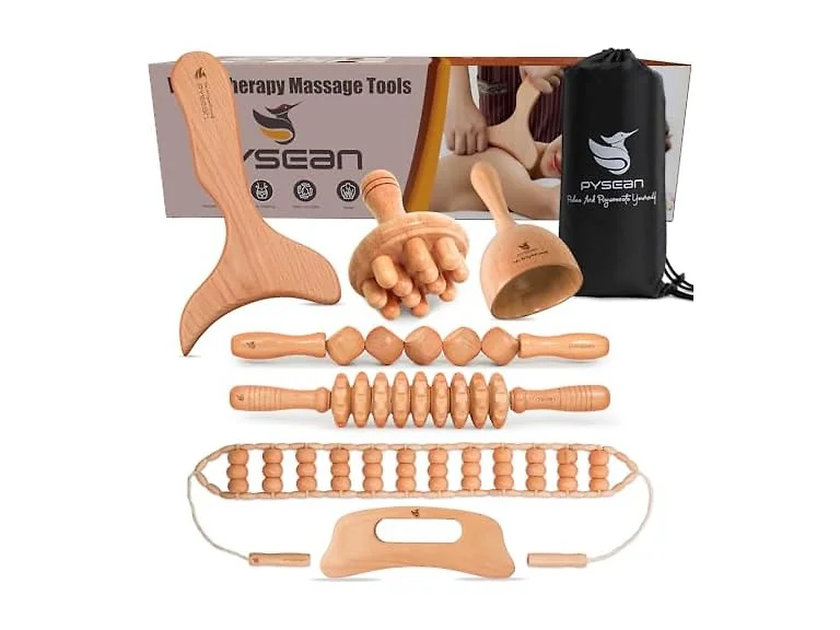 Wooden Massage Tool Set, 7-Piece Body