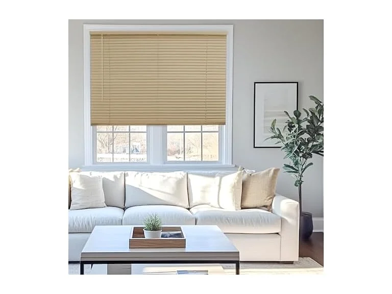 CHICOLOGY Mini Blinds for Indoor 46"W x 48"H, Cappuccino