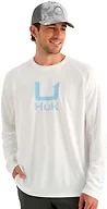 HUK Men's Standard Icon Crew, Long-Sleeve Performance Fishing Shirt, White 2.3