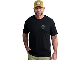 HUK Mens Short Sleeve Performance Tee, Fishing T-Shirt for Men, Oval Cast - Black, Small