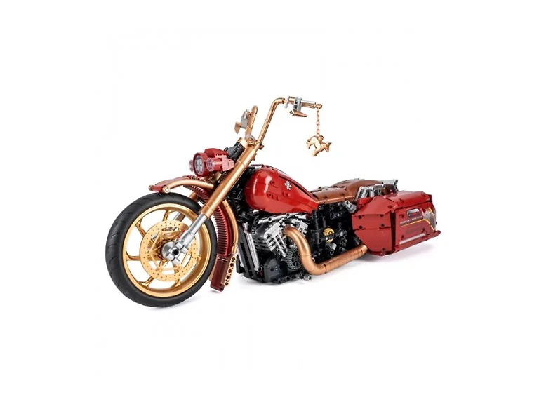 Retro Motorcycle Building Blocks Toy Set