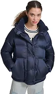 Champion Women's Quilted Hooded Puffer, Navy, Large