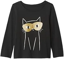 GAP Baby Girls Short Sleeve Graphic Tee Moonless Night 2YRS