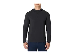 Amazon Essentials Men's Athletic Soft Performance Lightweight Quarter-Zip Running Long Sleeve Workout Top, Space Dye Black, Large