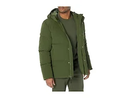 Amazon Essentials Men's Mid-Length Hooded Puffer, Dark Olive, X-Small