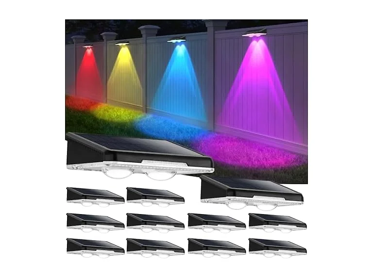 Solar Fence Lights 16-Pack RGB Outdoor