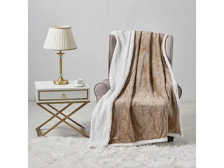 Caesar Embossed Sherpa Throw
