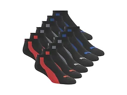 PUMA P601194 10-13 PUMA Men's 12-Pairs Low Cut Socks BLACK/R