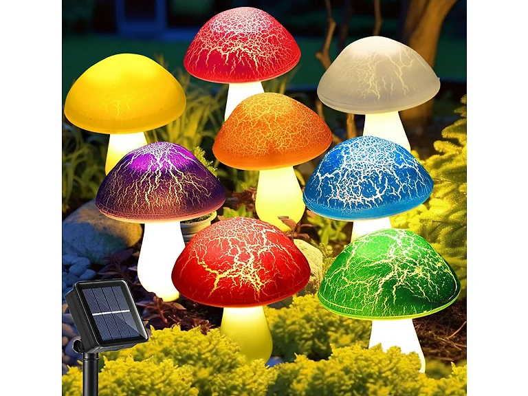 Hakol BH-1110 Solar Garden Decor Lights 8 Crack Mushrooms