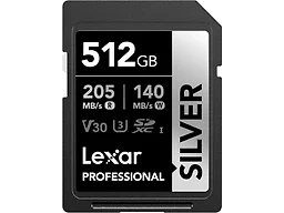 Lexar Lexar 512GB Silver SD Memory Card, 205MB/s Read, 