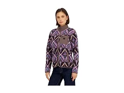 Billabong Ladies Sherpa Bonded Tie Dye Polar Fleece Jacket, Dk Brown, XL