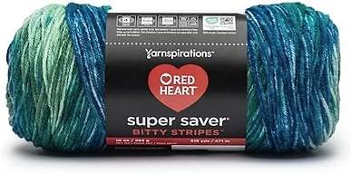Red Heart Bitty Stripes Super Saver Yarn by Red