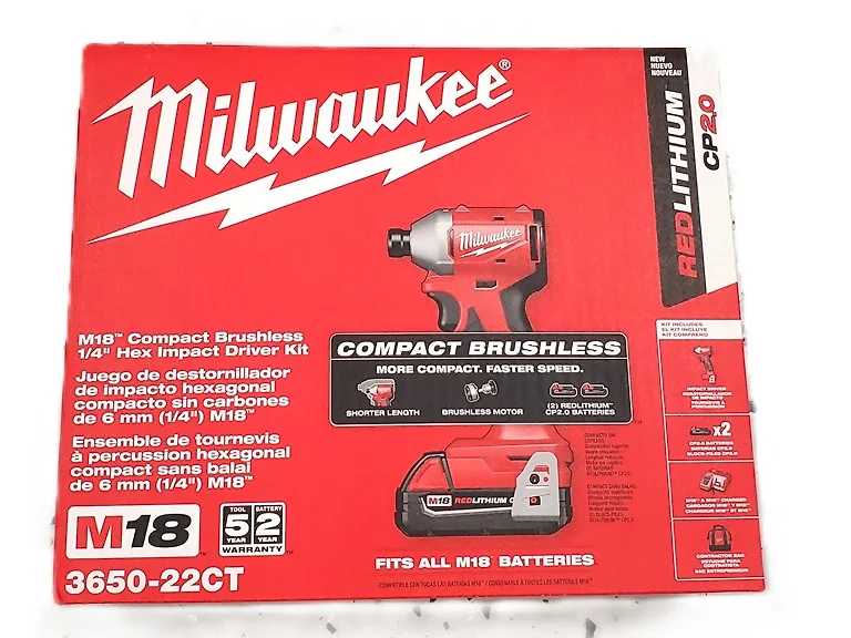 Milwaukee 3650-22CT M18 18V 1/4 in Impact Kit