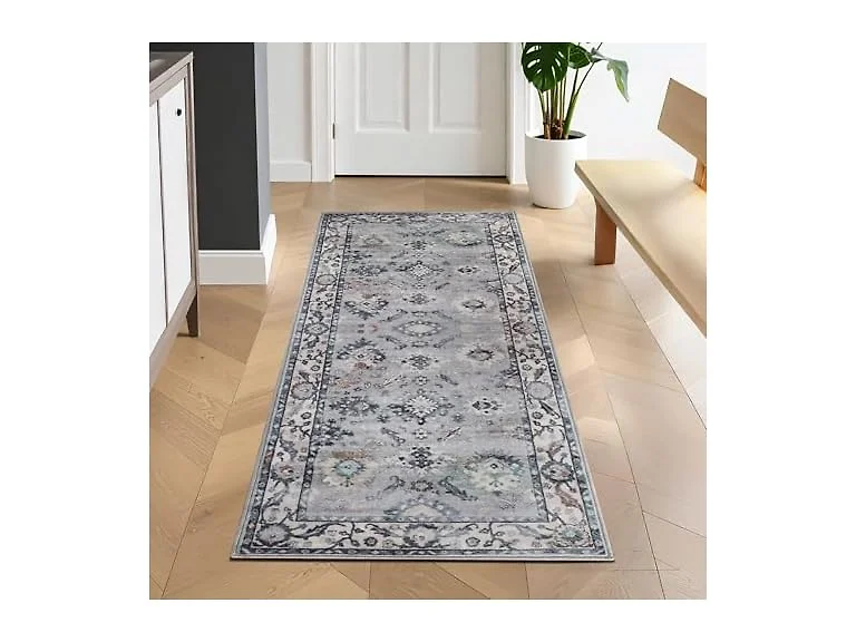 Superior 2'7"x6' Vintage Floral Border Rug