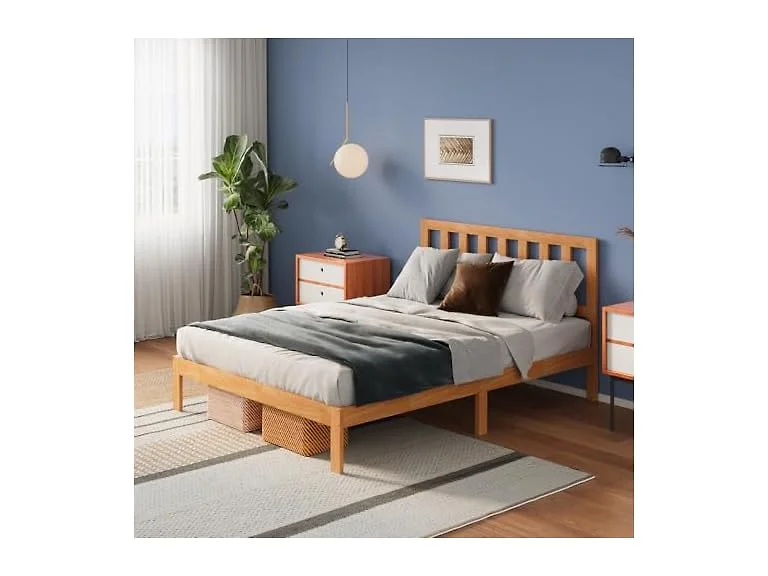 Avenco Wood Platform Bed Frame Full Oak
