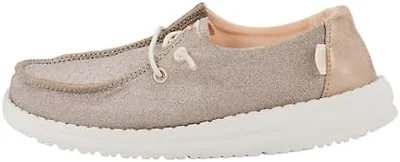 Hey Dude Kids Shoes, Wendy Metallic Sparkle, Rose Gold, 30
