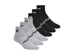 Hurley H602510 10-13 Hurley Men's 12-Pairs Quarter Crew Socks GREY / BLACK