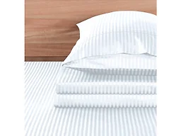 Kathy Ireland 500 Thread Count Long Staple Cotton Stripe Sheet Set w/ OptiFit