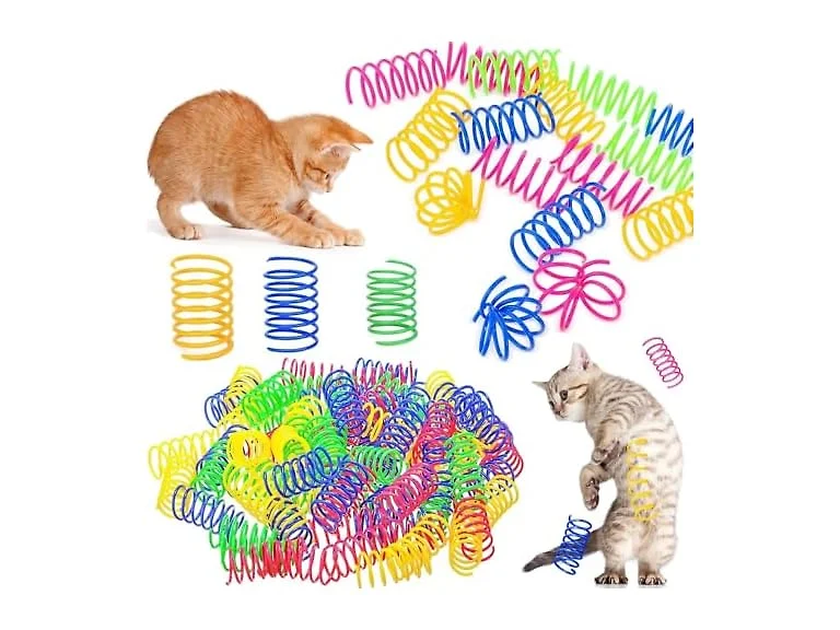 Runcaidamai 200Pcs Cat Spring Toys