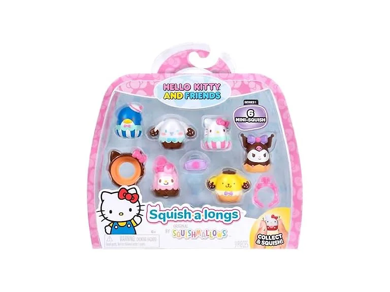 Squish-a-longs Hello Kitty Ice Cream Mini-Squish + Accessory 6-Pack