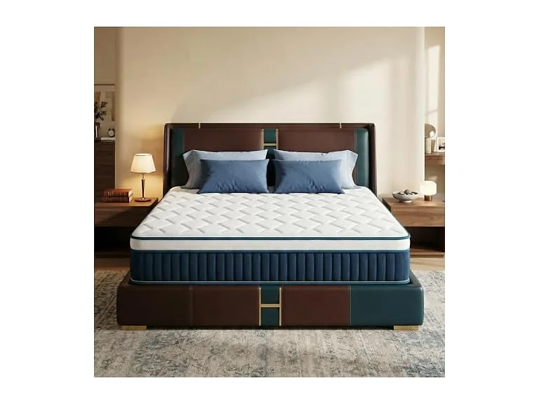 Mutesleep 14 Inch King Memory Foam Mattress, Medium Firm, Ocean Blue