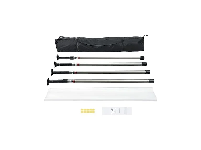 Dust Barrier Poles, Carry Bag, 10 Ft Poles with