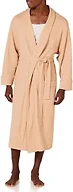 Amazon Essentials Men's Lightweight Cotton Waffle Bath Robe, Mid-Length Loungewear (Available in Big & Tall), Light Camel, Medium
