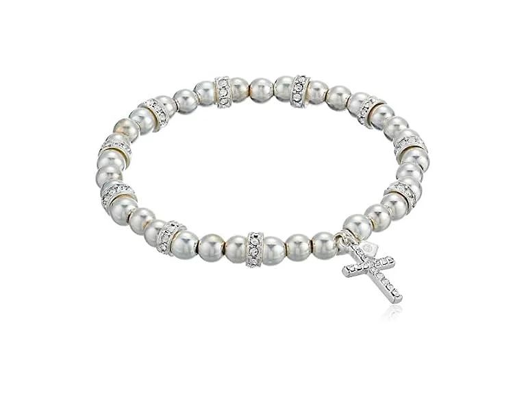 Nine West Silver Women's Cross Stretch Bangle