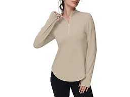 GGOV Women's Golf Polo Long Sleeve Workout Tops V Neck UPF 50+ Sun Protection Quick Dry Lightweight Active Tennis Shirts