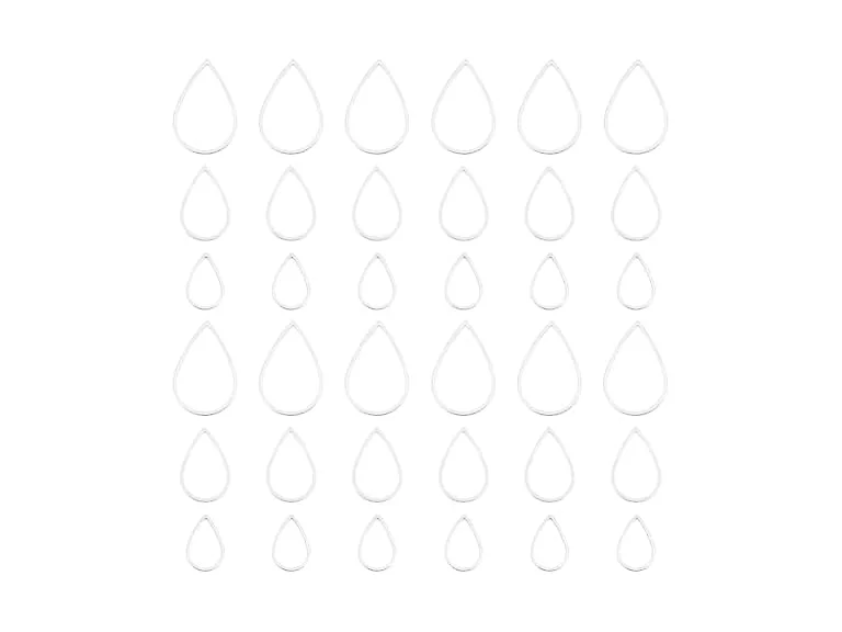 UNICRAFTALE 3 Sizes About 36pcs Teardrop Charm