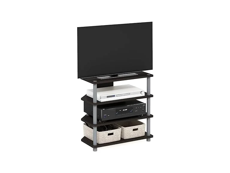 Furinno 4-Tier TV Stand Espresso/Grey