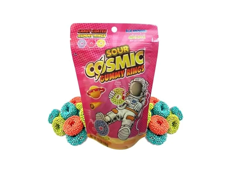 1PK Cosmic Sour Gummy Ring Candies, 5.5 oz.