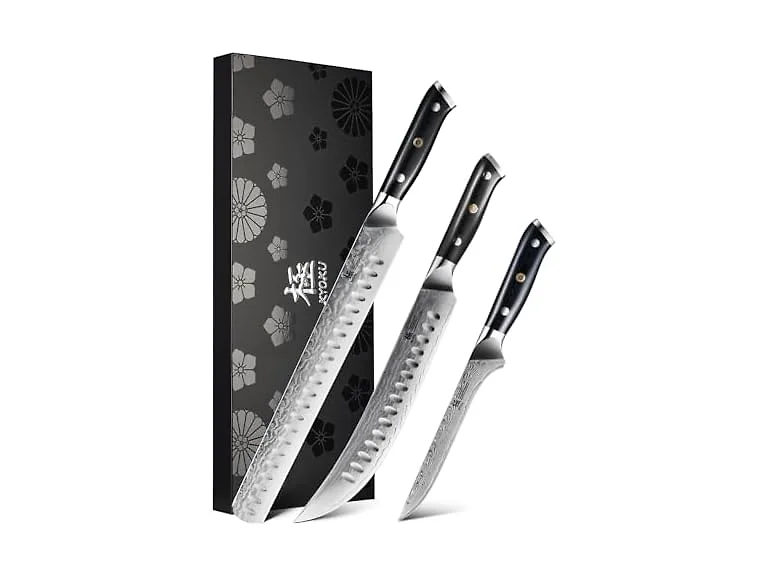 KYOKU 3pcs Japanese Damascus Knife Set