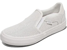 Vans Women's Asher Deluxe Slip-On Shoe, Mono Perf Blanc De Blanc, 10.5