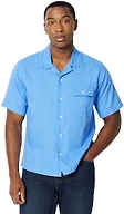 Amazon Essentials Men's Relaxed-Fit Short Sleeve Linen Blend Shirt, Blue, Large
