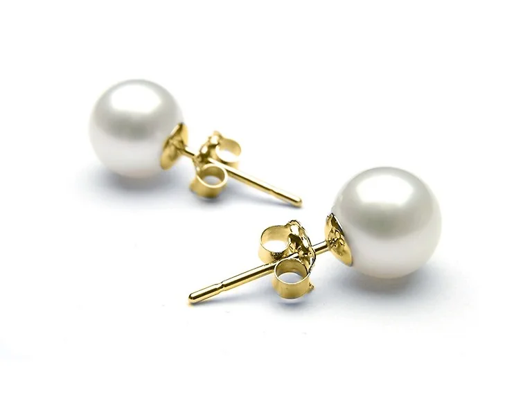 14K Gold Plated Cultured Pearl Studs
