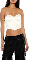 Forever 21 Women's Satin Sweetheart Tube Top Egret Small
