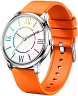 Bisley Fashion Analog Watch for Women Colorful Roman Numerals Easy to Read Orange Silicone Watch Waterproof