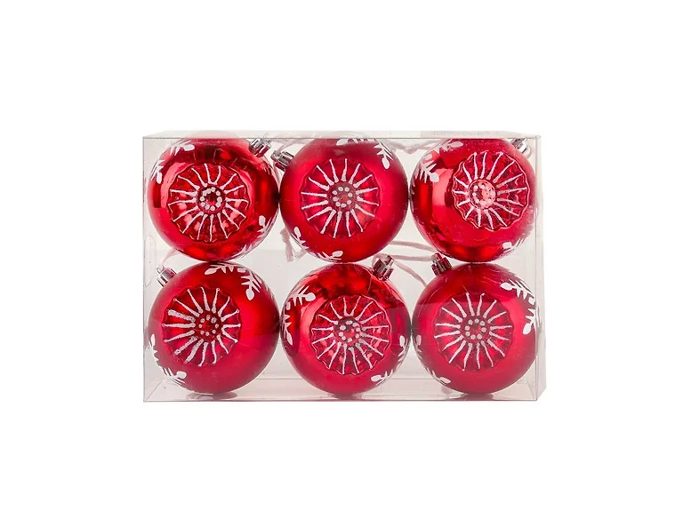 National Tree Company 6-Piece Shatterproof Snowflake Red