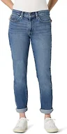 Amazon Essentials Women's Women's Low Stretch Mid-Rise Boyfriend Crop Jean, Ash Blue Wash, 8