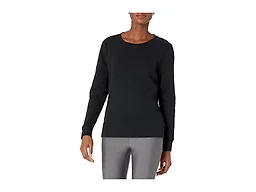 Amazon Essentials Women's Fleece Crewneck Long Sleeve Pullover Sweatshirt (Available in Plus Size), Black Heather, X-Small