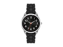 Bisley Women Watch All Black Silicone Strap Arabic Dial Easy to Read Watch