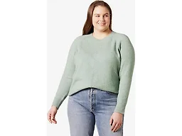 Amazon Essentials Women's Regular-Fit Soft Touch Crewneck Long-Sleeve Sweater, Sage Green Heather, Medium