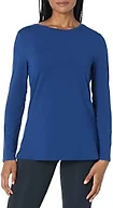 Amazon Essentials Women's Active Quick Dry Tech Stretch Lightweight Long-Sleeve Crewneck T-Shirt (Available in Plus Size), Navy, Large
