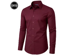 James Tailor LC-JMLS-350-BG-S Small Mens L/S Stretch Dress S