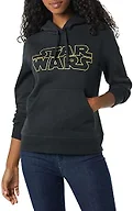 Amazon Essentials Disney | Marvel | Star Wars | Princess Women's Fleece Hooded Pullover Sweatshirts (Available in Plus Size), Star Wars Logo, 1X