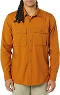 Amazon Essentials Men's Standard-Fit Long-Sleeve Two-Pocket Utility Shirt, Dark Caramel, XX-Large Tall