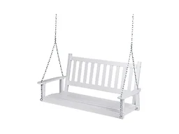 Shine Company 4216WT Maine Wooden Outdoor Porch Swing Whi