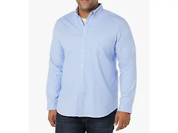 Amazon Essentials Men's Slim-Fit Long-Sleeve Stretch Oxford Cloth Shirt with Pocket, Collared, Powder Blue, Small
