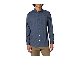 Amazon Essentials Men's Long-Sleeve Slim-Fit Stretch Poplin Shirt Shirt, Navy, Tonal Floral Print, X-Small